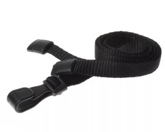 Black Lanyards with Plastic J Clip (Pack of 100) image