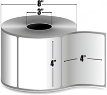 PRIMERA, CONSUMABLES, HIGH GLOSS PAPER LABEL, INKJET, 4'' X 4'', 3'' CORE, 6'' OD, LX900/LX810 COMPATIBLE, 625 LABELS PER ROLL, 12 ROLLS PER CASE, PRICED PER ROLL image