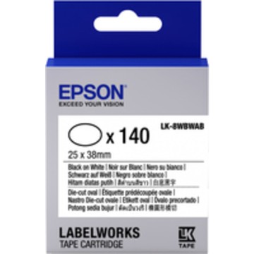 TAPE - LK8WBWAB D-CUT O BLK/: Label Cartridge Die-Cut LK-8WBWAB, 25...