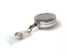 Chrome Medium Duty 32mm ID Badge Reels With Reinforced Strap Clip (Pack of 50) image