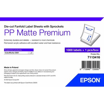 EPSON PP MATTE LABEL PREM DIE-CUT
