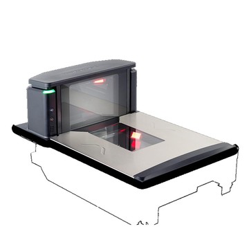 Datalogic Magellan 9550i Scanner/Balance, Plat Long, Rail de Produits Fixe, Montage à Bride, Configuration US/Intervalle Unique/Anglais