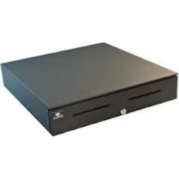 APG, S4000, HEAVY DUTY CASH DRAWER, MULTIPRO 24V, BLACK, STAINLESS STEEL FRONT, 18X20, 2 MEDIA SLOTS, 5 COIN ADJUSTABLE TILL, REQUIRES CABLE