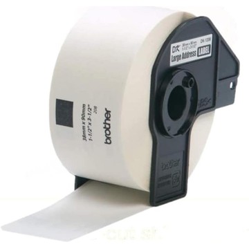 DK11208: Brother DK-11208 Label Roll, Large Address Labels, Black on White, 400 Labels, 38 mm (W) x 90 mm (L).