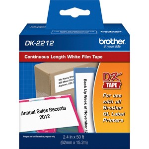 BROTHER MOBILE, 2.4"X50' (62MMX15.2M) WHITE FILM CONTINUOUS LABEL (EXCLUSIVE PARTNERS ONLY)
