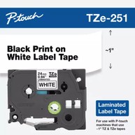 BROTHER MOBILE, P-TOUCH EXTRA STRENGTH, SUPER ADHESIVE TAPES, 1IN X 26.2FT BLACK ON WHITE INDUSTRIAL TAPE image