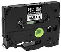 BROTHER MOBILE, 5 PACK, 0.47 IN X 26.2 FT (12MM X 8M), BLACK INK ON CLEAR LABEL, COMPATIBLE WITH PTE100, E300, E500, E550W, 9700, 9800, 18RKT