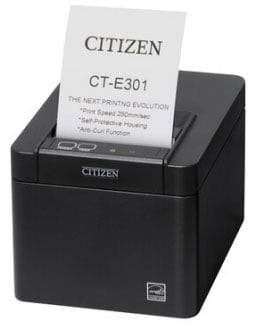 Imprimante à code-barres Citizen CT-E301 thermique directe, USB, de bureau, 250 mm/s, noire