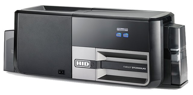 HID DTC5500LMX Card Printers Dual-material lamination, 45s warm-up, Encoder-ready