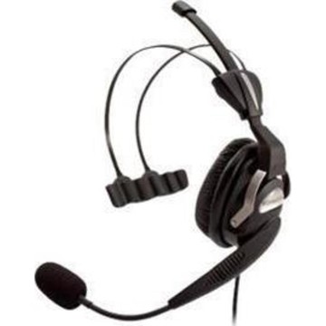 Headset, rugged, dual ear, dual padded over-the-head headband (freezer ready with noise canceling microphone), Leatherette