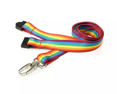 Rainbow Lanyards with Metal Lobster Clip (Pack of 100) image