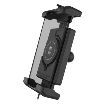 RAM Mounts Quick-Grip Pro XL Smartphone Holder with Qi2 Wireless Charger, Up to 88.9 mm, MagSafe Compatible, Diamond Base