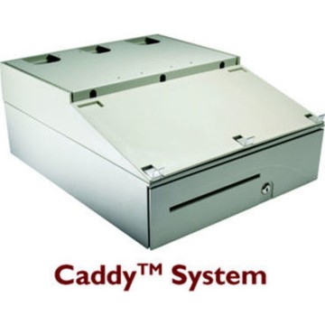 S100 Cash Drawer Caddy (POS Interface System, Cash Drawer Riser and Tray with Media Slot 320M) - Color: Cloud White