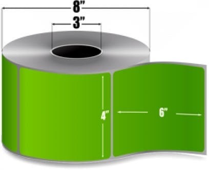 Label, Paper, 4 x 6in, Thermal Transfer, Z-Perform 2000T, 3 in core, 4 Rolls/Carton