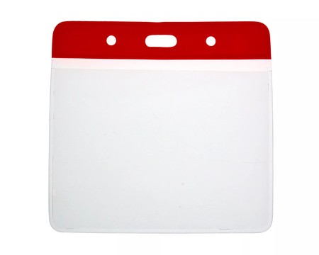 LC RedTop Portacarnets de Visitantes Tapa Roja, Vinilo, 103x80mm, Horizontal, 100 piezas