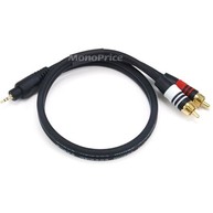 Monoprice 1.5ft Premium 2.5mm Stereo Male to 2RCA Male 22AWG Cable (Gold Plated) Audio Cable - 1.50 ft, Coaxial image