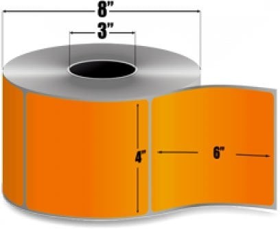 Label, Paper, 4 x 6in, Thermal Transfer, Z-Perform 2000T, 3 in core, 4 Rolls/Carton