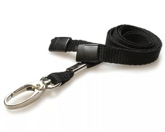 Black Lanyards with Metal Lobster Clip (Pack of 100) image