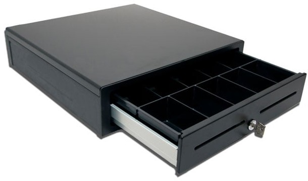 APG Minota Cash Drawer 16"x16", Black, MultiPRO, 24V I/F, CD-101A, 5 Bill 8 Coin