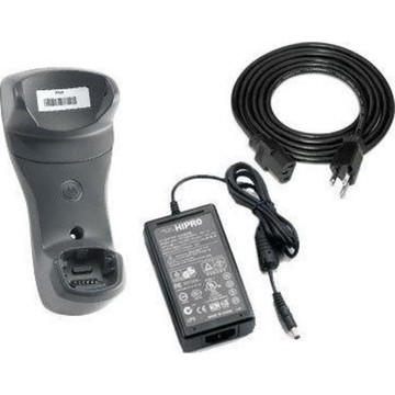 1 slot Bluetooth cradle with charge and multi-interface kit. Incl. 1 slot Bluetooth cradle (STB2078-C10007WR), Pwr Sply (PWRS-14000-148R), US AC line cord (23844-00-00R). USB, RS232, and kybd wedge comm cables sold separately