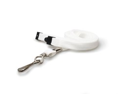 10mm Recycled White Tubular Breakaway Lanyards with Metal J-Clip (Pack of 100) image