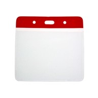 Red Top Vinyl Visitor Pass Holders 103x80mm - Landscape (Pack of 100) image
