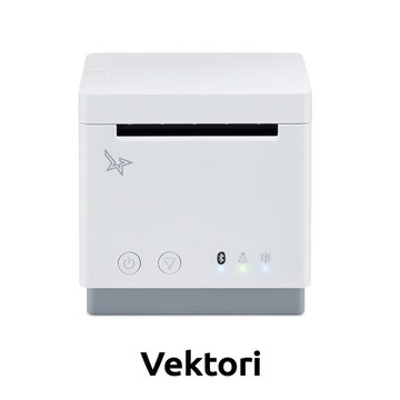 Vektori Receipt Printer, 58mm, USB-C, USB Host, Bluetooth, Ethernet, White