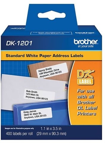 BROTHER MOBILE, 1.1"X3.5" (29MMX90.3MM) STD ADDRESS PAPER LABEL, 400 LABELS/ROLL (EXCLUSIVE PARTNERS ONLY)