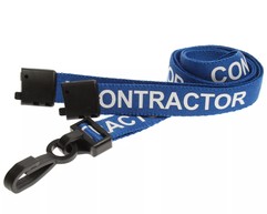 Blue Contractor Lanyards with Plastic J Clip (Pack of 100) image