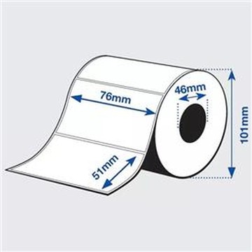 High Gloss Label - Die-cut Roll: 76mm x 51mm, 610 Labels/Roll, Box of 1 Roll *No retornable* for Epson ColorWorks C3400 y C3500