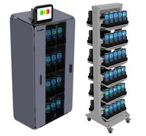 Compact 1 Shelf Intelligent Cabinet North America, assembled with Power Distribution Unit (PDU) key barrel lock and 2x keys. See accessories for additional items required, such as main leads etc image