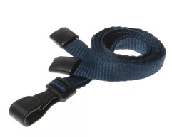 Dark Blue Lanyards with Plastic J Clip (Pack of 100) image
