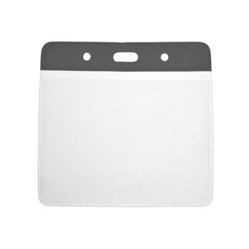 Black Top Vinyl Visitor Pass Holders 102x83mm - Landscape (Pack of 100)