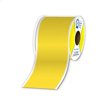 1 continuous roll of yellow vinyl label 100mm wide and 30m long