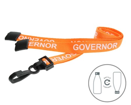 Orange Governor Lanyards with Plastic J Clip (Pack of 100)