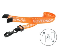 Orange Governor Lanyards with Plastic J Clip (Pack of 100) image