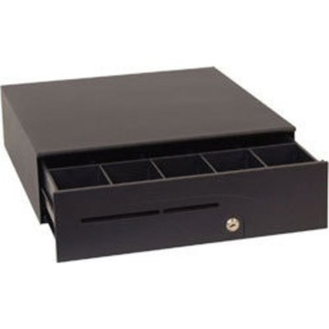 APG, S100, HEAVY DUTY CASH DRAWER, SERIALPRO II, BLACK, 16X16, ADJ DUAL MEDIA SLOT, FIXED 5X5 CRS TILL, CABLE INCLUDED