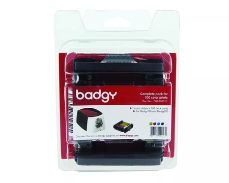 Evolis Badgy 100 & 200 Consumable Pack For 100 Colour Prints
