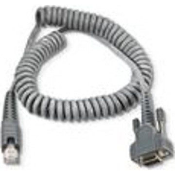 RS232 cable, 2m, coiled, power from host, can also be used for connection to Honeywell handheld terminals, for Honeywell SR61T