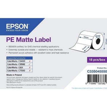 Epson label roll, synthetic, 76x51mm