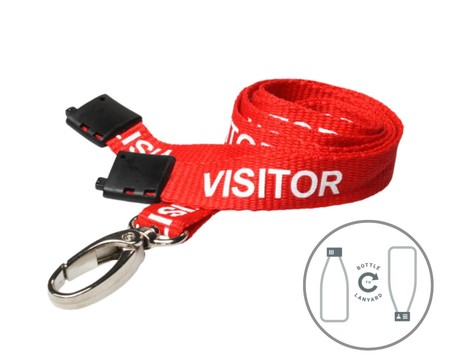 LC L-B-VISRDL Besucher Lanyard Rot, Krokodilclip, Metall, 100 Stück