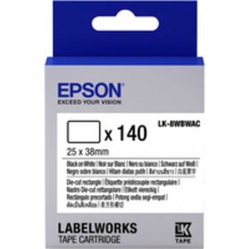TAPE - LK8WBWAC D-CUT R BLK/: Label Cartridge Die-Cut LK-8WBWAC, 25...