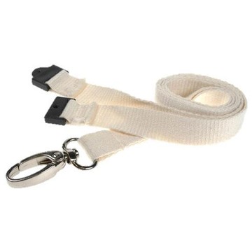 White Bamboo Lanyards 10mm with Metal Lobster Clip (Pack of 100)