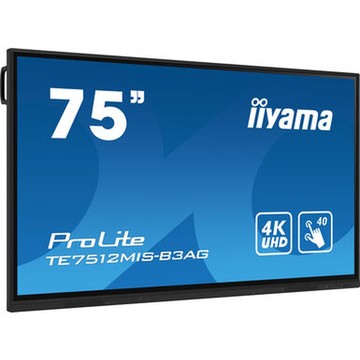 iiyama ProLite IDS, 24/7, 75'', PureTouch-IR, 4K, USB, USB-C, Ethernet, Wi-Fi, kit (USB), black  - TFT