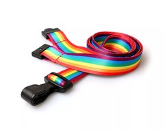 Rainbow lanyards with Plastic J-Clip (Pack of 100) image