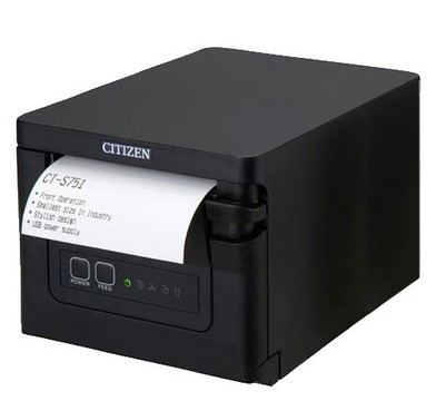 Imprimante POS thermique Citizen CT-S751 350mm/s, 3in, 203dpi, RS-232, USB, coupeuse automatique à guillotine complète et partielle
