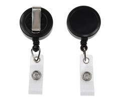 Black ID Badge Reels with Strap Clip (Pack of 50) image