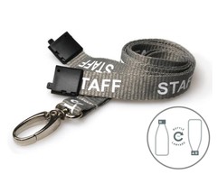 Grey Staff Lanyards with Metal Lobster Clip (Pack of 100) image