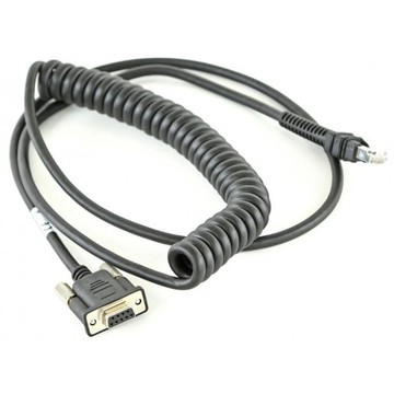 Connection cable, RS-232, 2.7 m, coiled, power on PIN 9, TxD on PIN 2