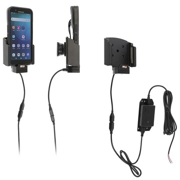 Active Holder for fixed installation, charging via pogo pins for Datalogic Memor 12/17 (with Rubber Boot)